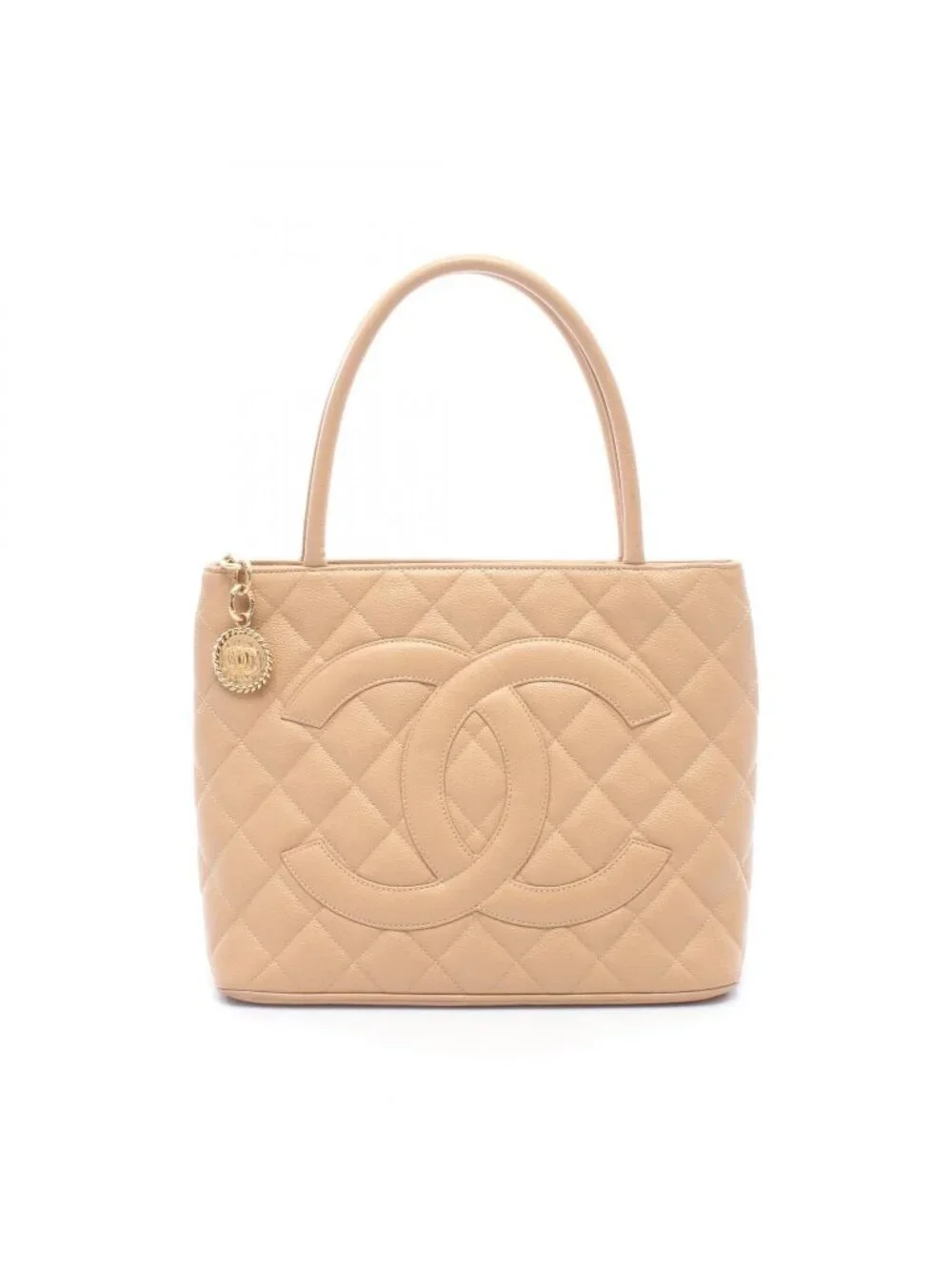 Chanel Tote Reissue Beige Caviar Leather